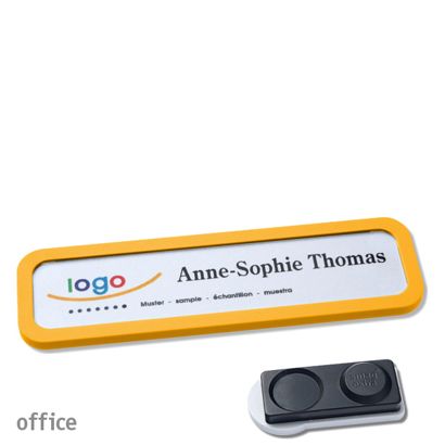 Namensschilder OFFICE, magnetisch smag® Magnet, extra stark | gelb | 75 x 17 mm