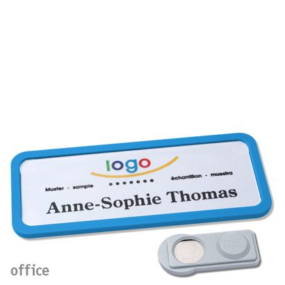 Namensschilder OFFICE, magnetisch smag® Magnet | mittelblau | 75 x 27 mm