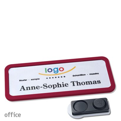 Namensschilder OFFICE, magnetisch smag® Magnet, extra stark | bordeauxviolett | 75 x 27 mm