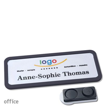 Namensschilder OFFICE, magnetisch smag® Magnet, extra stark | schwarz | 75 x 27 mm