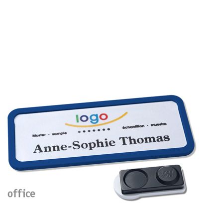 Namensschilder OFFICE, magnetisch smag® Magnet, extra stark | dunkelblau | 75 x 27 mm
