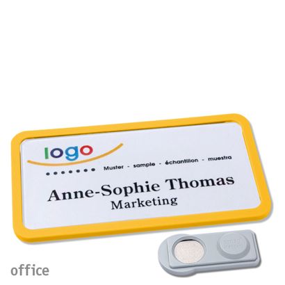 Namensschilder OFFICE, magnetisch smag® Magnet | gelb | 75 x 37 mm