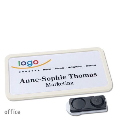 Namensschilder OFFICE, magnetisch smag® Magnet, extra stark | weiß | 75 x 37 mm