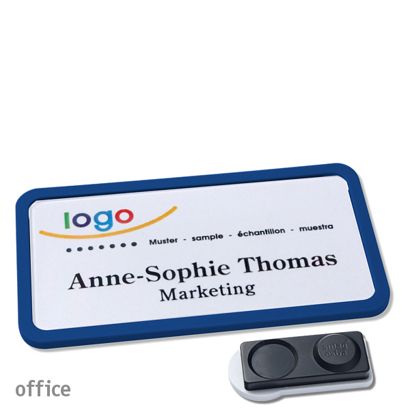 Namensschilder OFFICE, magnetisch smag® Magnet, extra stark | dunkelblau | 75 x 37 mm