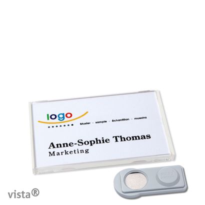 Namensschilder VISTA, magnetisch smag® Magnet | weiß | 60 x 37 mm