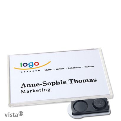 Namensschilder VISTA, magnetisch smag® Magnet, extra stark | weiß | 75 x 47 mm