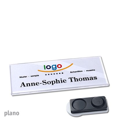 Namensschilder PLANO, magnetisch smag® Magnet, extra stark | 75 x 27 mm