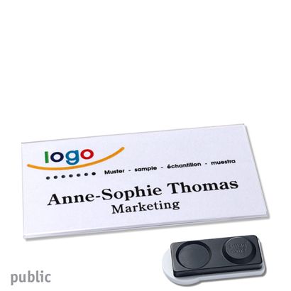 Namensschilder PUBLIC, magnetisch smag® Magnet, extra stark | 75 x 37 mm