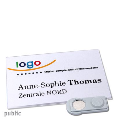 Namensschilder PUBLIC, magnetisch smag® Magnet | 85 x 54 mm