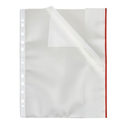 Pochettes A4 avec rabat, couleur pour classement sur grand côté rouge 