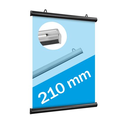 Posterklemmschienen Aluminium, aufklappbar schwarz | 210 mm