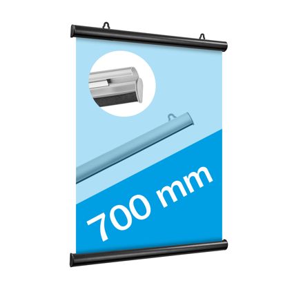 Posterklemmschienen Aluminium, aufklappbar schwarz | 700 mm