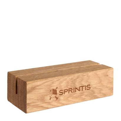 Porte-cartes MODUL avec gravure 100 mm | bois de chêne  | double face, sur le côté long 