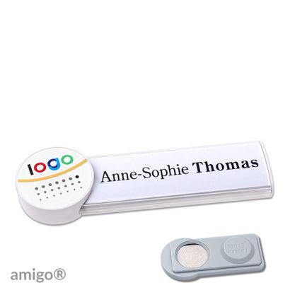 Namensschilder amigo® alu-print Magnet circle | smag® Magnet | weiß | weiß | weiß