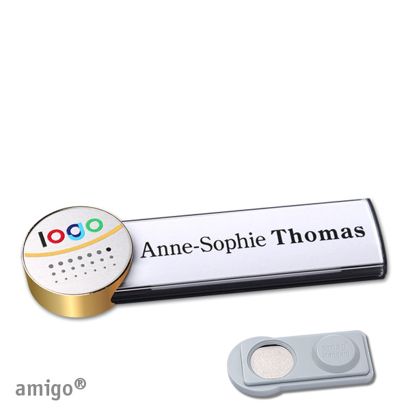 Namensschilder amigo® alu-print Magnet circle | smag® Magnet | anthrazit | silber | gold