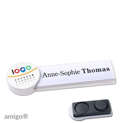 Namensschilder amigo® alu-print Magnet circle | smag® Magnet, extra stark | weiß | weiß | weiß