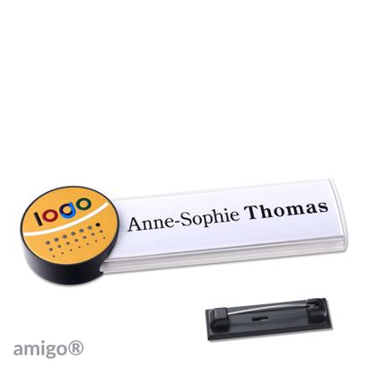 Namensschilder amigo® alu-print Nadel weiß | gold | anthrazit