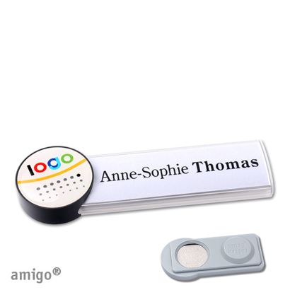 Namensschilder amigo® doming Magnet circle | smag® Magnet | weiß | anthrazit
