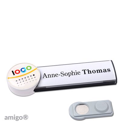 Namensschilder amigo® doming Magnet circle | smag® Magnet | anthrazit | weiß