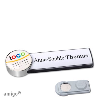 Namensschilder amigo® doming Magnet circle | smag® Magnet | anthrazit | edelstahl