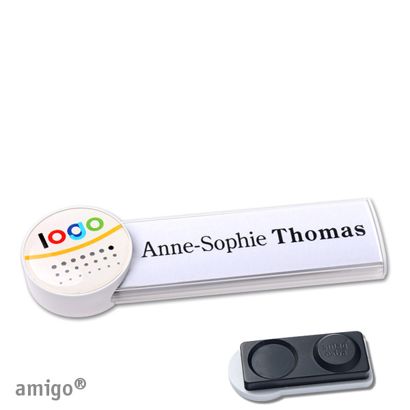 Namensschilder amigo® doming Magnet circle | smag® Magnet, extra stark | weiß | weiß