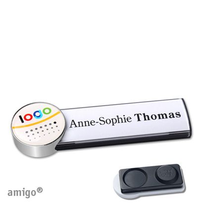 Namensschilder amigo® doming Magnet circle | smag® Magnet, extra stark | anthrazit | edelstahl