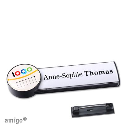 Namensschilder amigo® doming Nadel circle | anthrazit | anthrazit