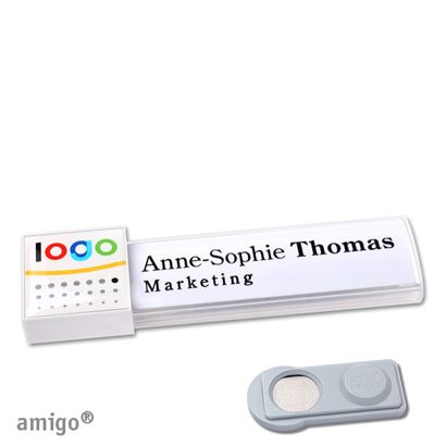 Namensschilder amigo® doming Magnet square | smag® Magnet | weiß | weiß