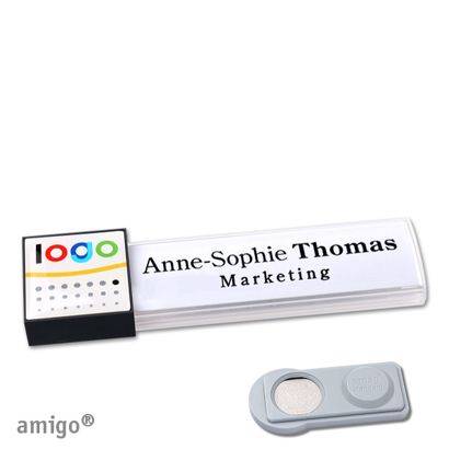 Namensschilder amigo® doming Magnet square | smag® Magnet | weiß | anthrazit