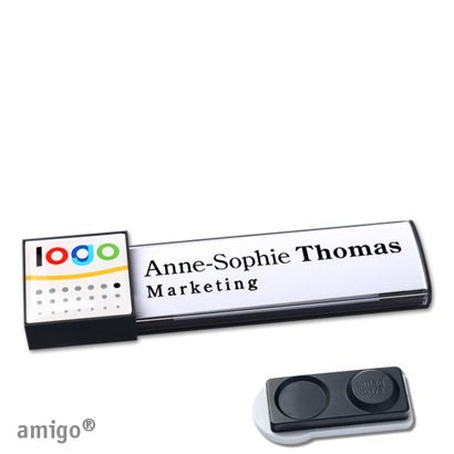 Namensschilder amigo® doming Magnet square | smag® Magnet, extra stark | anthrazit | anthrazit