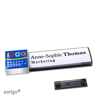 Namensschilder amigo® doming Nadel square | anthrazit | edelstahl