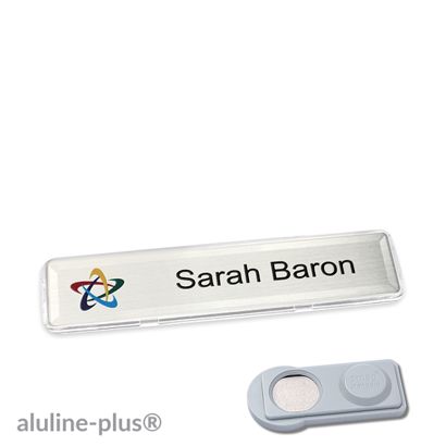 Namensschilder aluline-plus® alu-print Magnet smag® Magnet | silber | 68 x 16 mm