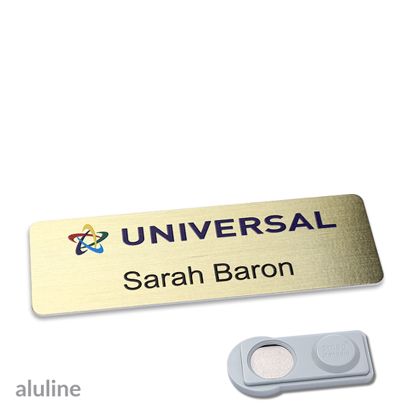Namensschilder aluline-plus® alu-complete Magnet smag® Magnet | gold | 76 x 25 mm