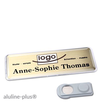 Namensschilder aluline-plus® alu-print Magnet smag® Magnet | gold | 76 x 25 mm
