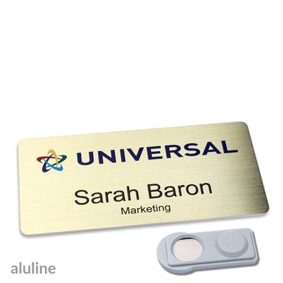 Namensschilder aluline-plus® alu-complete Magnet smag® Magnet | gold | 76 x 38 mm