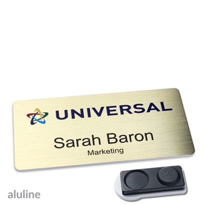 Namensschilder aluline-plus® alu-complete Magnet smag® Magnet, extra stark | gold | 76 x 38 mm