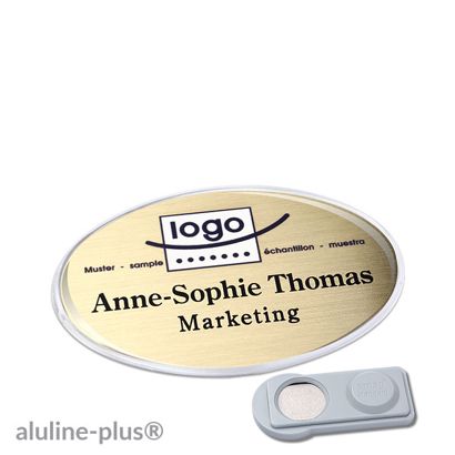 Namensschilder aluline-plus® alu-print Magnet smag® Magnet | gold | 65 x 43 mm