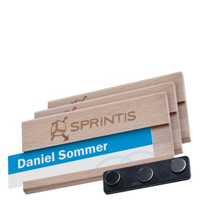 Namensschilder Forest 40, mit Gravur, magnetisch, Holz 