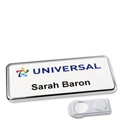 Namensschild Icon® "Quick Print" smag® Magnet | chrom