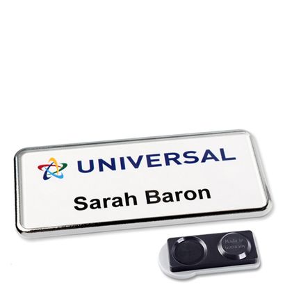 Namensschild Icon® "Quick Print" smag® Magnet, extra stark | chrom