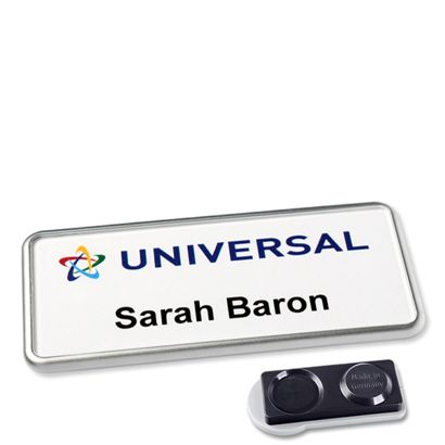 Namensschild Icon® "Quick Print" smag® Magnet, extra stark | edelstahl