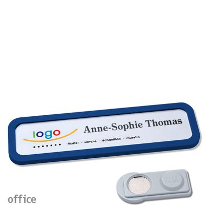 Namensschilder office quick-print Magnet smag® Magnet | dunkelblau | 75 x 17 mm