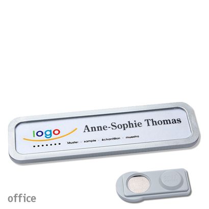 Namensschilder office quick-print Magnet smag® Magnet | edelstahl | 75 x 17 mm