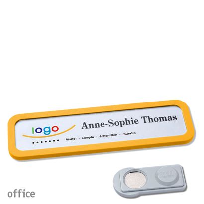 Namensschilder office quick-print Magnet smag® Magnet | gelb | 75 x 17 mm