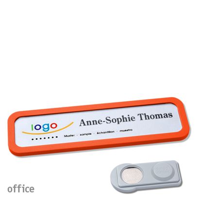 Namensschilder office quick-print Magnet smag® Magnet | orange | 75 x 17 mm
