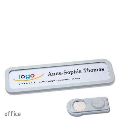 Namensschilder office quick-print Magnet smag® Magnet | hellgrau | 75 x 17 mm