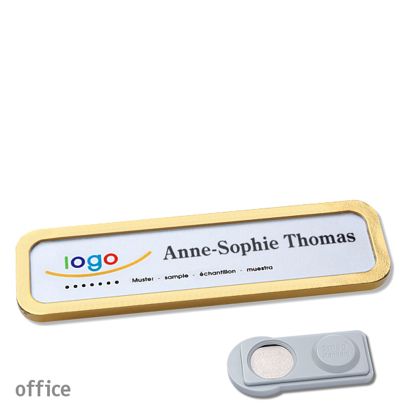 Namensschilder office quick-print Magnet smag® Magnet | gold | 75 x 17 mm