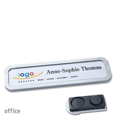 Namensschilder office quick-print Magnet smag® Magnet, extra stark | edelstahl | 75 x 17 mm
