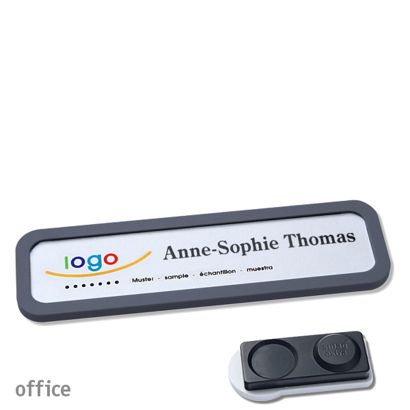 Namensschilder office quick-print Magnet smag® Magnet, extra stark | anthrazit | 75 x 17 mm