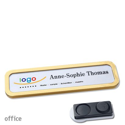 Namensschilder office quick-print Magnet smag® Magnet, extra stark | gold | 75 x 17 mm